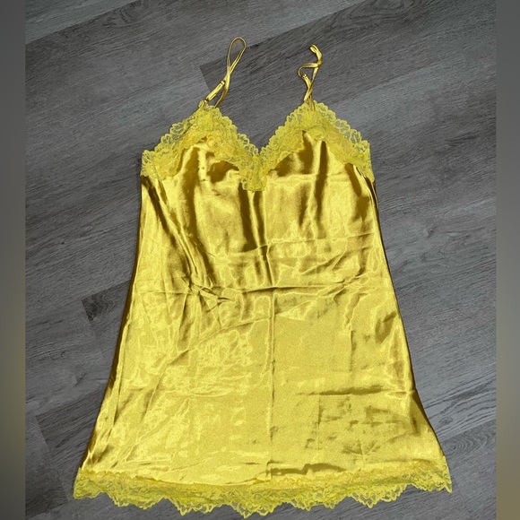 Yellow Silk Lacy Dress - Picture 1 of 3